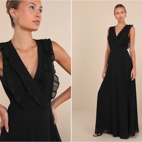 Lulus Dresses & Skirts - LULU's Wedding Bridesmaid Elegant Sophisticated CHic Romantic Ruffles Wrap Dress